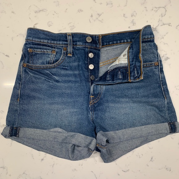 Levi’s 501 High Waisted Denim Shorts, 27 - Picture 2 of 3